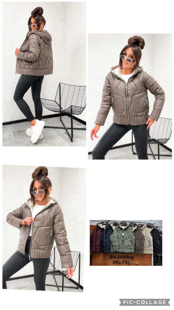 Kurtki damskie cienki Roz 3XL-7XL, 1 Kolor Paczka 5 szt